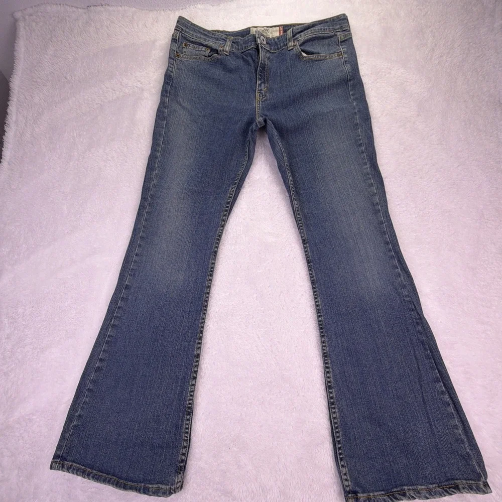 Vintage Levis 519 Flare Womens 13M (34x31)‎ Flare Boot Stretch Denim Jeans Y2K